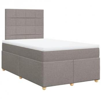 VidaXL Boxspringbett 120x190 cm Stoff Taupe mit Matratze