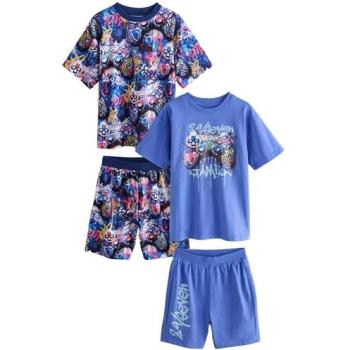 Next Multi-Farben Graffiti Gamer Pyjama Kurz 2er Pack (3-16 Jahre)
