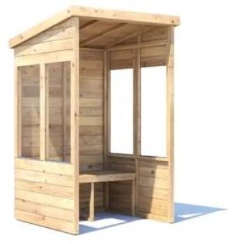 Dunster House 4′ Square Garden Shelter – Brown, Pressure Treated, Glazed Windows