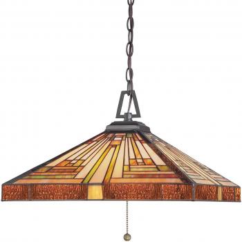 Stephen 3 leichte Tiffany Deckenanhänger Vintage Bronze E27