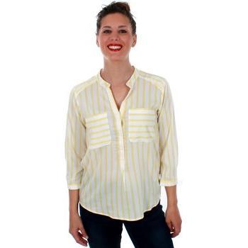 Vero Moda VMERIKA STRIPE 3/4 Shirt Damenbluse Farbe Schneeweiß-Yarrow