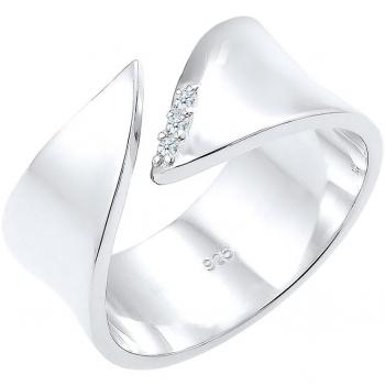 Elli Ringe 0,045 ct. Diamant-Wickelring – 56 mm – Weiß – Damen