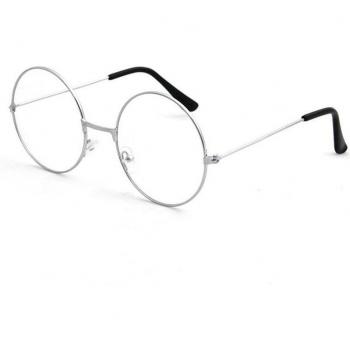 Retro Round Flat Glasses Gold Eyeglass Frame