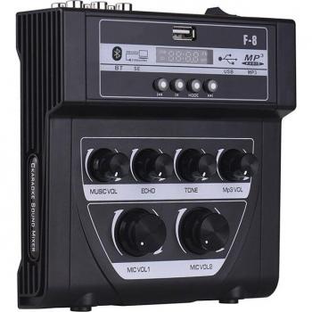 Mezclador de Sonido para DJ con Micrófonos