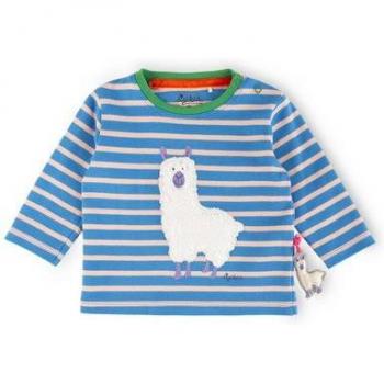 Kinderlangarmshirt mit Lama‑Motiv – blaue Streifen, Einzelteil
