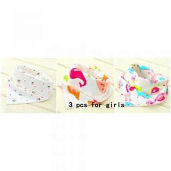 Bavoirs pour nourrissons en coton biologique, triangle, lot de 3 pièces