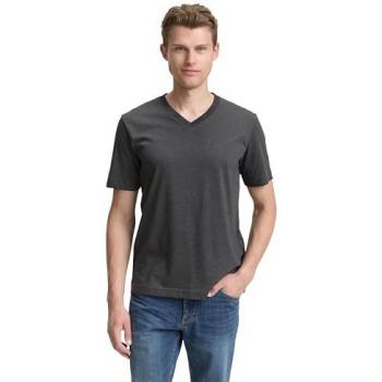 TOM TAILOR Herren‑V‑Ausschnitt‑Doppelpack – L, Meliertes Material
