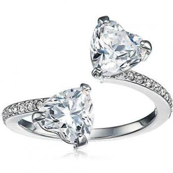 Swarovski Anello Attract Soul, Cuore, Placcato rodio, Bianco