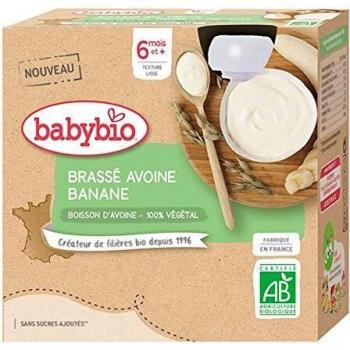 BabyBio Gourdes Brassées Avoine Banane 4x85 g