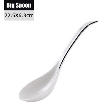 Everyday Use White Porcelain Dinner Set with Spoon, Bowl, and Plate