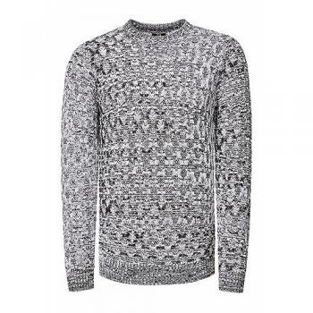 Rusty Neal Herren Strickpullover mit Muster, Rundhals, Grob-Strick, Langarm, Größe XL, Farbe Weiß