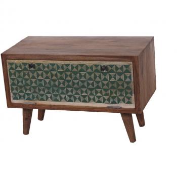 SIT Mobilières Schuhschrank 4358‑01 – 78 cm × 40 cm × 50 cm, Sheesham-Holz, naturfarben