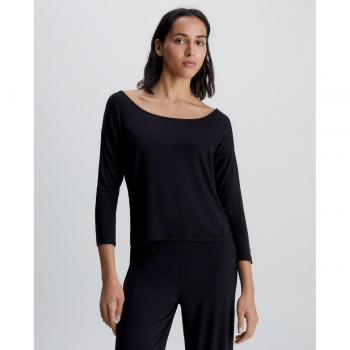 CALVIN KLEIN Damen Pyjama-T-Shirt Schwarz XS Regular Fit