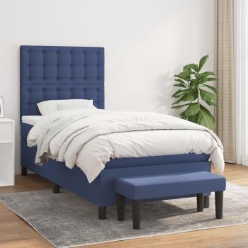 VidaXL Boxspringbett mit Matratze in Blau 100x200 cm