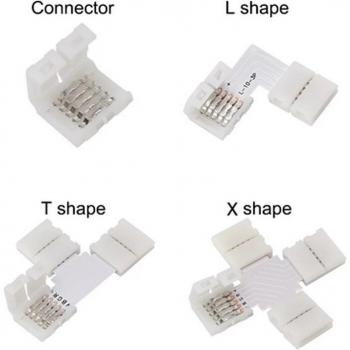 Conector LED en L 4 Pines Solo Color