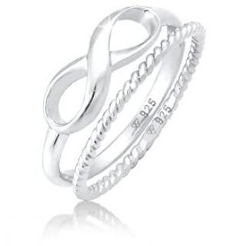 Elli Ring-Set »Ring Infinity Bandring Gedreht Stapelring Set 925 Silber«