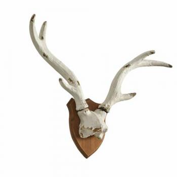 Bois de cerf décoratif Talim blanc 13 x 70 x 53 cm