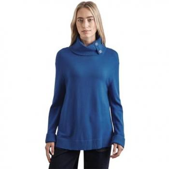 Rollkragenpullover STREET ONE Gr. 34, blau, Damen