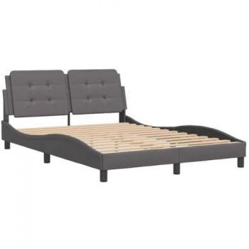 VidaXL Bed Frame Grey 140x200 cm Faux Leather