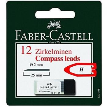 Fine Point Pencil Leads for Compasses 2mm, Set of 12