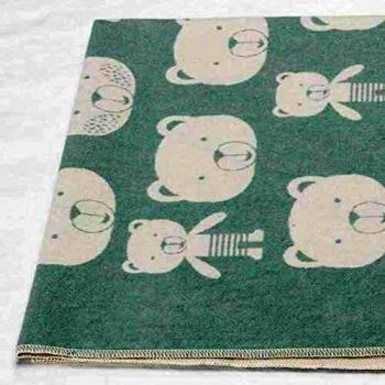 David Fussenegger Juwel Babydecke – Bärenkopf‑Design hellgrün, 100 x 140 cm