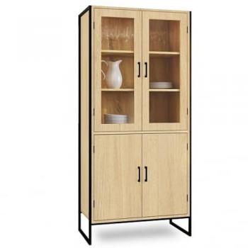 Vitrine 4 portes DETROIT H. 176 cm en bois