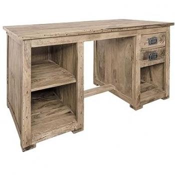 Scrivania in Legno di Mango 140x80x76 Laccato Railway Beige