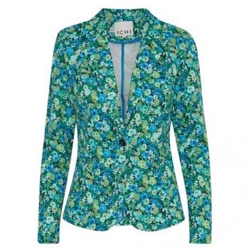 ICHI Blazer IHKATE, Größe L, gelb (blau grün multi flower aop)