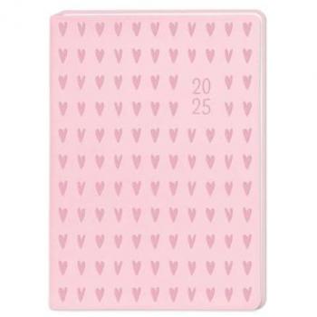 Terminplaner Lederlook 2025 Rosa