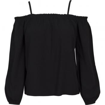 Urban Classics Plus Size Cold Shoulder Long Sleeve Shirt Black