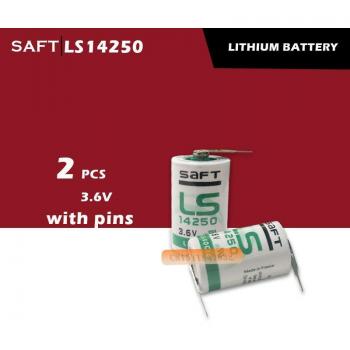 2pcs SAFT LS 14250 1/2AA 3.6V 1250mAh Lithium Battery with Pins