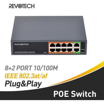 IEEE 802.3af/at 8+2 Port POE Switch for Surveillance Systems