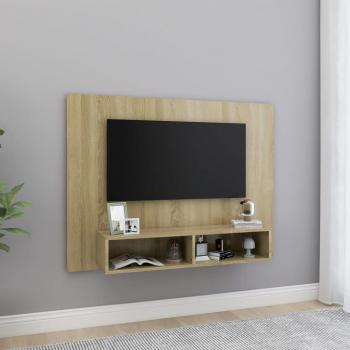 Meuble TV en bois d'ingénierie chêne Sonoma 120x23,5x90 cm