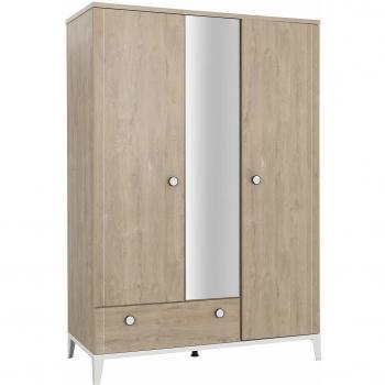 Armoire 3 portes en chêne blond Marcel