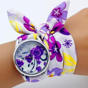 Reloj Floral para Mujer con Pulsera de Tela