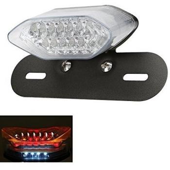 Luz Trasera OSAN 20 mm con Soporte Transparente-Negro para Motocicletas