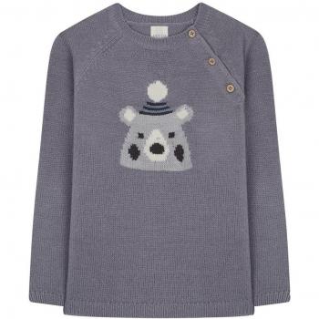 Gocco Jersey de Niños, Botones, Gris Medio Melange, 4-5 años