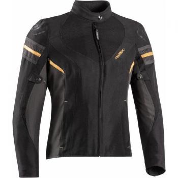 Ixon Ilana Evo Veste textile de moto pour dames Noir Gris Or taille : XL