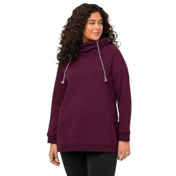 Lila Sweatshirt für Damen, große Größen, mit Stehkragen und Taschen, Größe 66/68