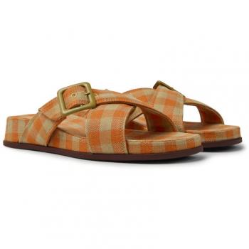 CAMPER Atonik Sandals Women Orange Beige Size 7 Cotton