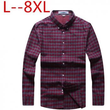Men's Plus Size Plaid Leisure Shirt (8XL, 6XL, 5XL, 4XL)