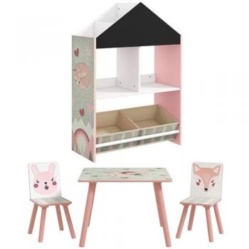 Conjunto ZONEKIZ para niños con pizarra y cajas de tela