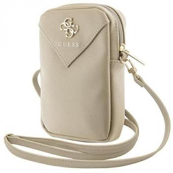 Sachet mobile Guess « Cuir Éco‑Tri‑Zipper », 4G, accents métalliques