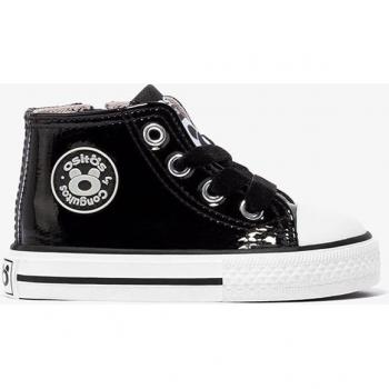 OSITO Charol Negro Bebé Zapatilla de Concha con Cremallera