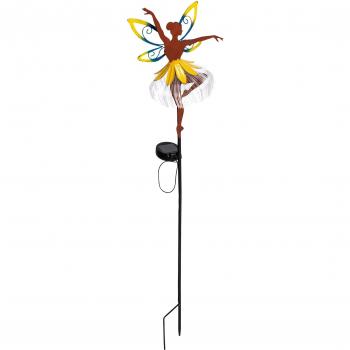 Genialo Solar-Gartenstecker „Ballerina“ in braun und pink