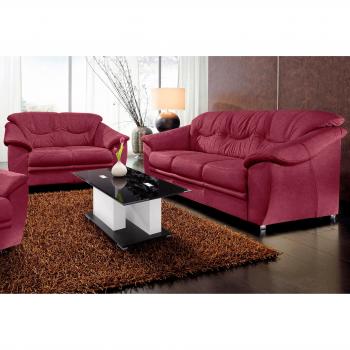 SIT&MORE Polstergarnitur Savona – Roter Karminrot – 90 cm hoch, 90 cm breit – 2‑teiliges Sitzmöbel‑Set