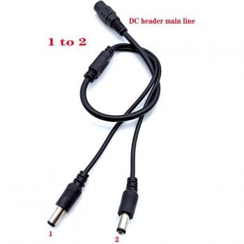 Cable Y 12V CC 1 hembra a 2 machos para iluminación LED