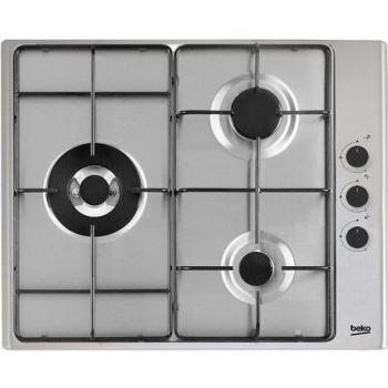 Placa de gas Beko HIZG 63123 SXL 3 fuegos 2 gas 1 wok 60 cm
