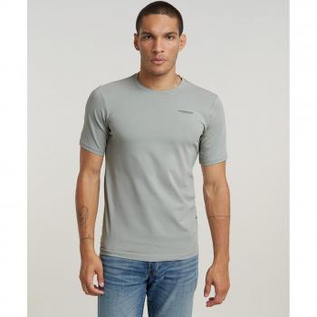 G-Star RAW Slim Base T-Shirt mit Label-Print für Herren, Größe L, Silber