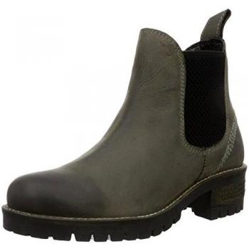BLACK Damen Leder-Stiefelette Chelsea Boots, Grau (250 DK. Grey LD), 40